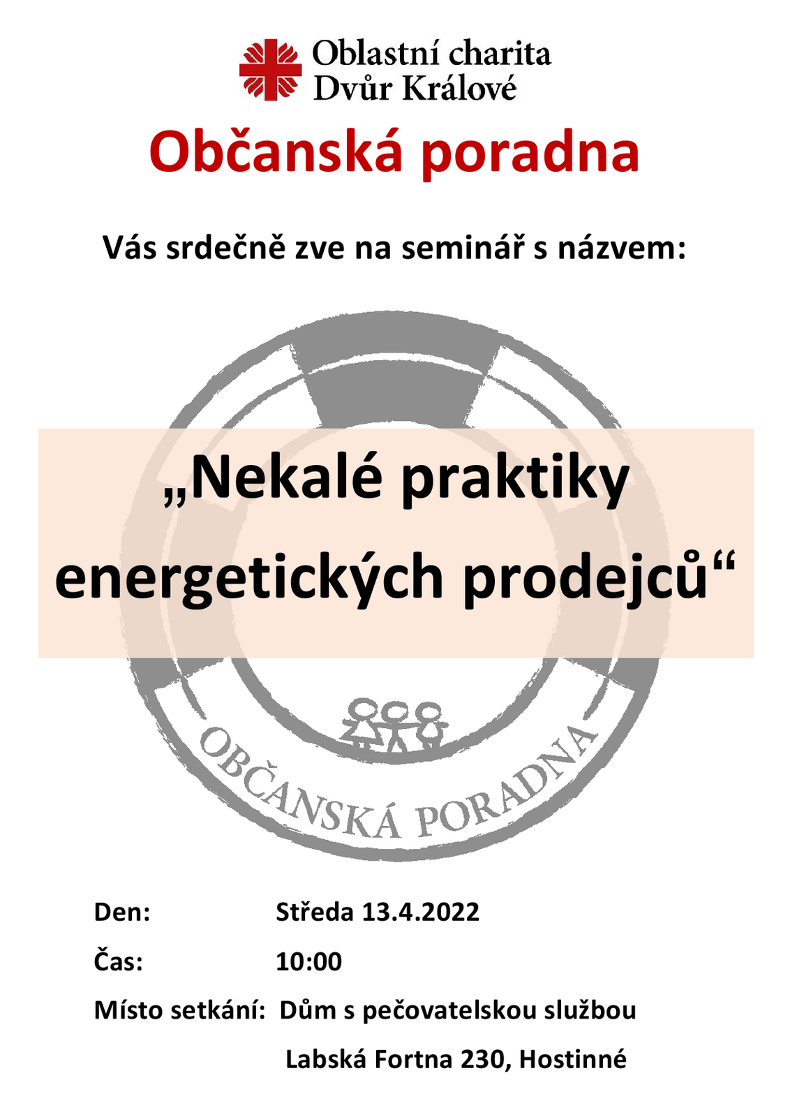 Pozvánka Hostinné 13.4.2022m