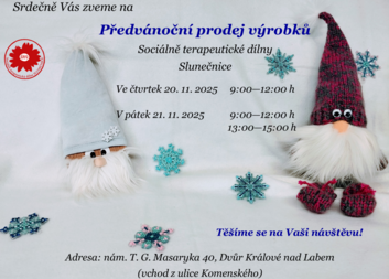 Předvánoční prodej výrobků